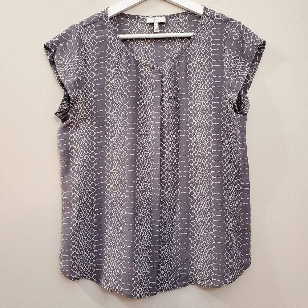 Joie - 100% Silk Snake Skin Print Cap Sleeve Blouse - Size S